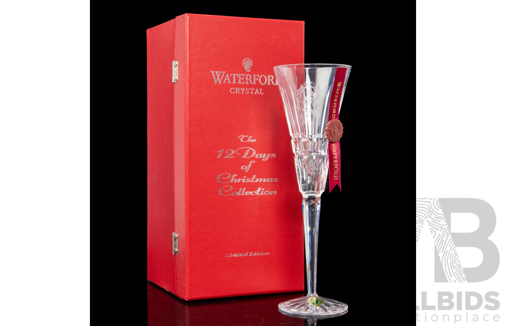 Waterford Crystal the 12 Days of Christmas 'Ten Lords A-Leaping' Boxed Champagne Flute
