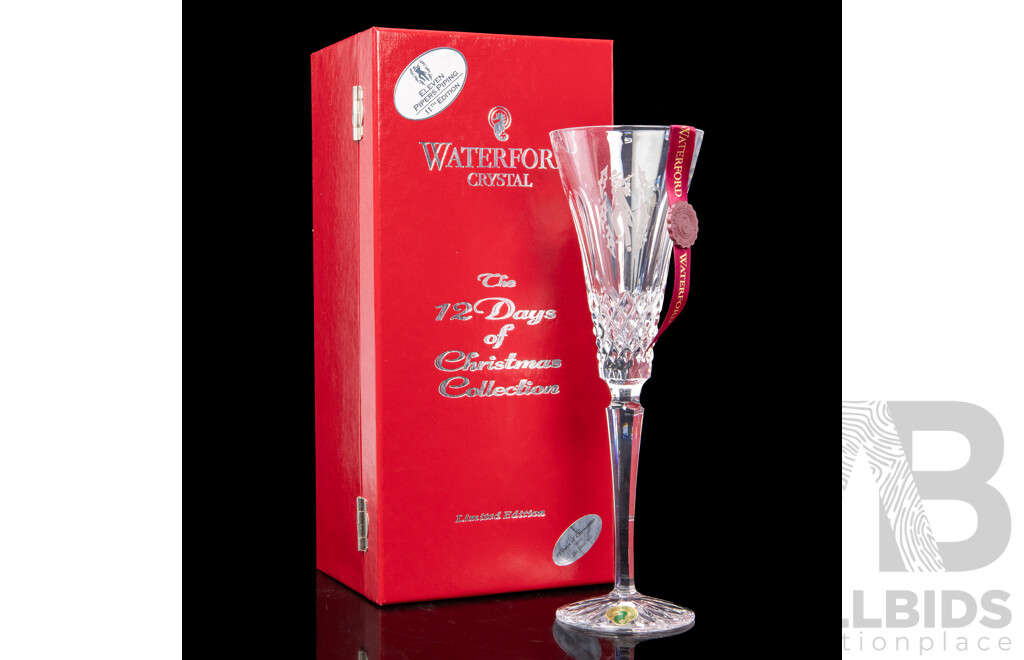 Waterford Crystal the 12 Days of Christmas 'Eleven Pipers Piping' Boxed Champagne Flute (11th Edition)