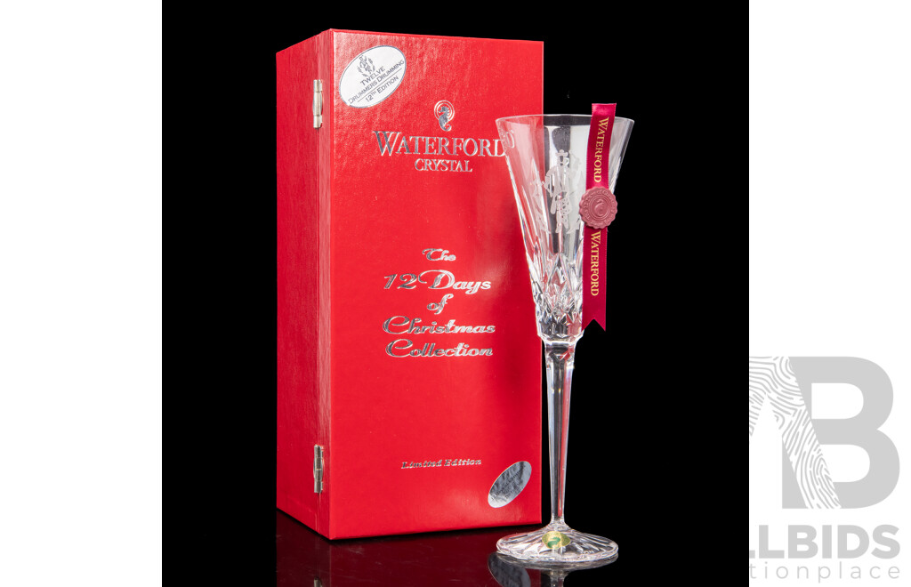 Waterford Crystal the 12 Days of Christmas 'Twelve Drummers Drumming' Boxed Champagne Flute (11th Edition)