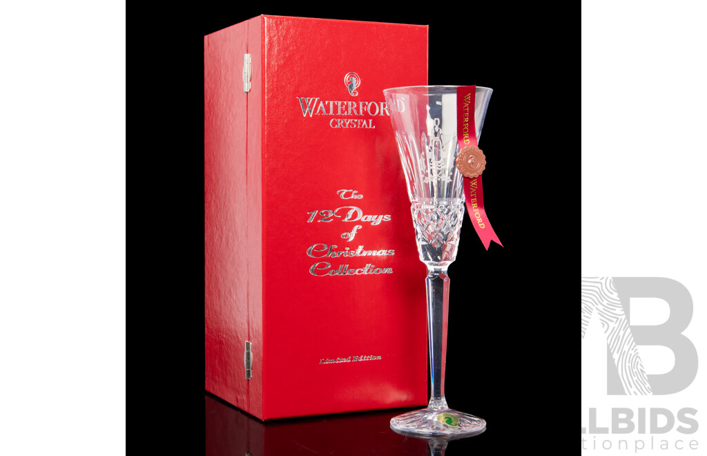 Waterford Crystal the 12 Days of Christmas 'Eight Maids-a-Milking' Boxed Champagne Flute