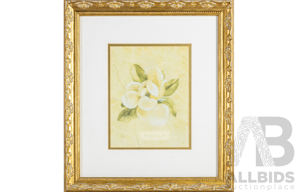 Cheri Blum (20th Century, American, 1969-2003), Magnolia & Lilac, Pair of Prints After Originals, 45H x 40W cm (frames) (2)