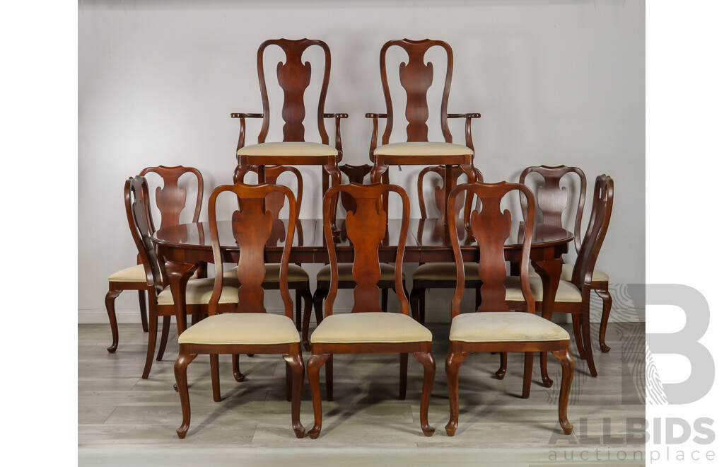 Georgian Style Mahogany 13 Piece Dining Suite by Drexel Furniture