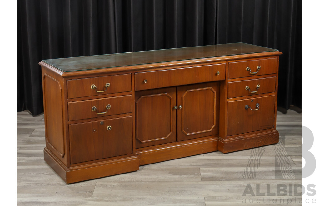 Rishel Timber Credenza with Seven Drawers and Two Cabinet Doors