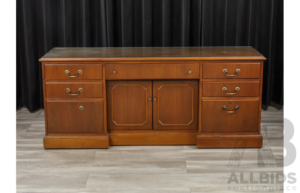 Rishel Timber Credenza with Seven Drawers and Two Cabinet Doors
