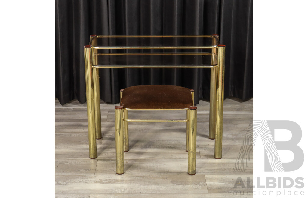 Brass Glass Top Hall Table
