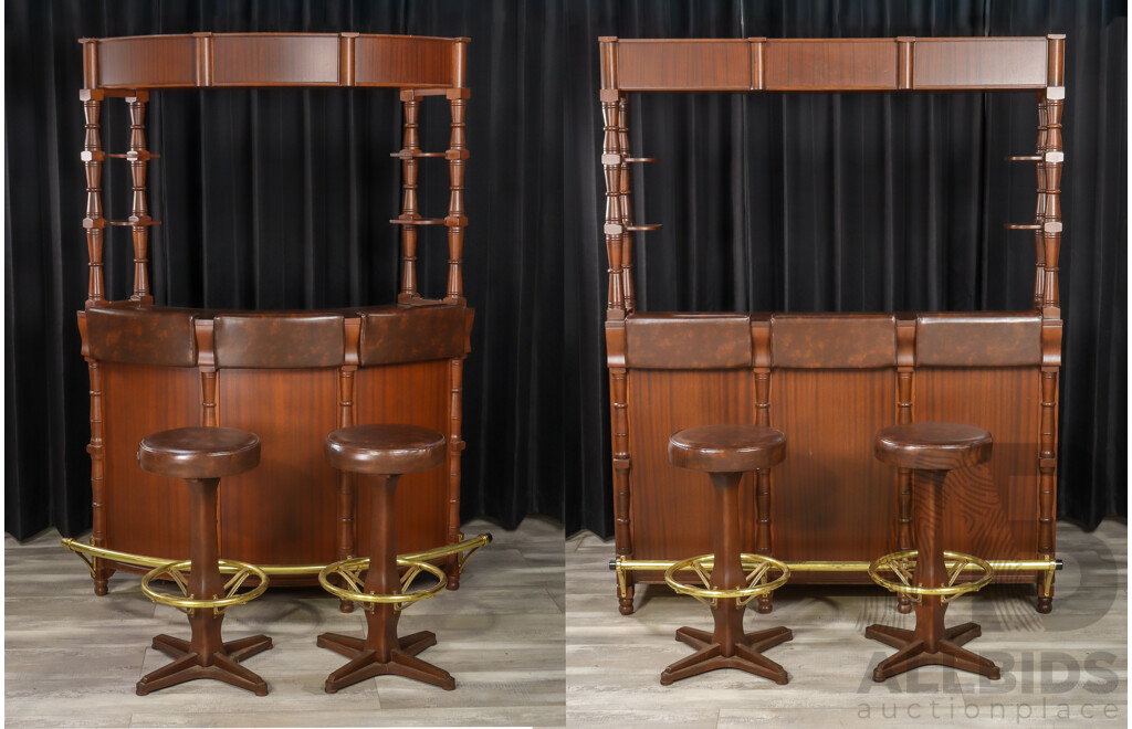 Large Two Piece Bar Unit with Four Barstools