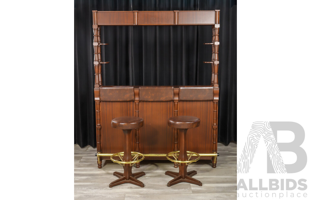 Large Two Piece Bar Unit with Four Barstools