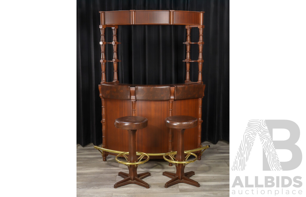 Large Two Piece Bar Unit with Four Barstools