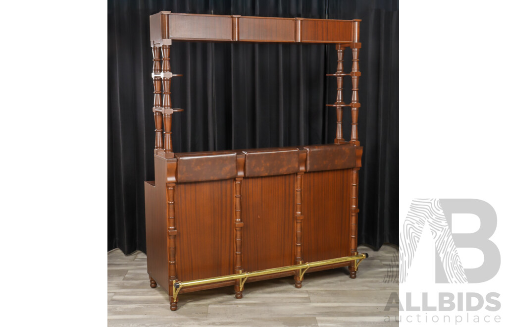 Large Two Piece Bar Unit with Four Barstools