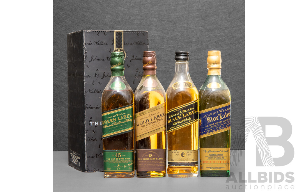 Johnnie Walker Whisky 'The Collection' Four Bottle Pack