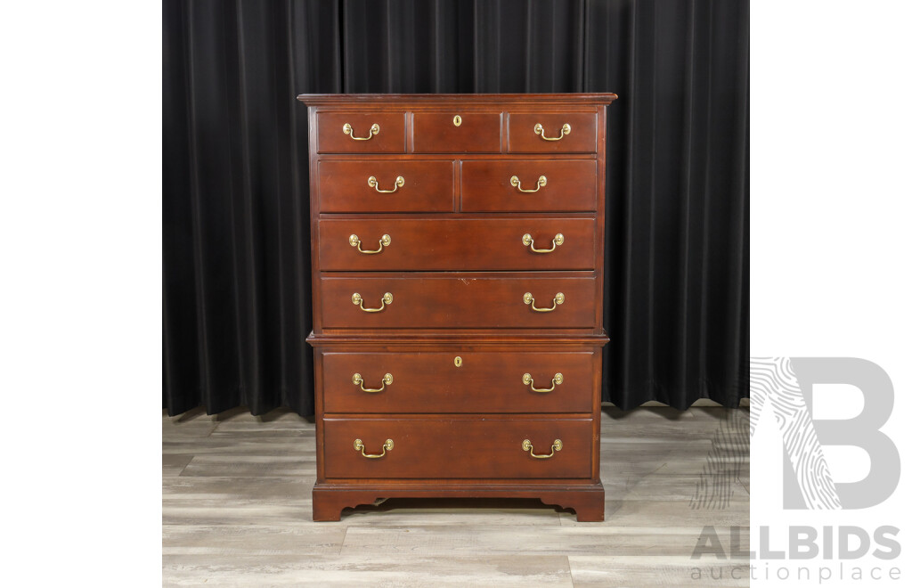 Georgian Style Chest of Six Drawers by Drexel Furnitue