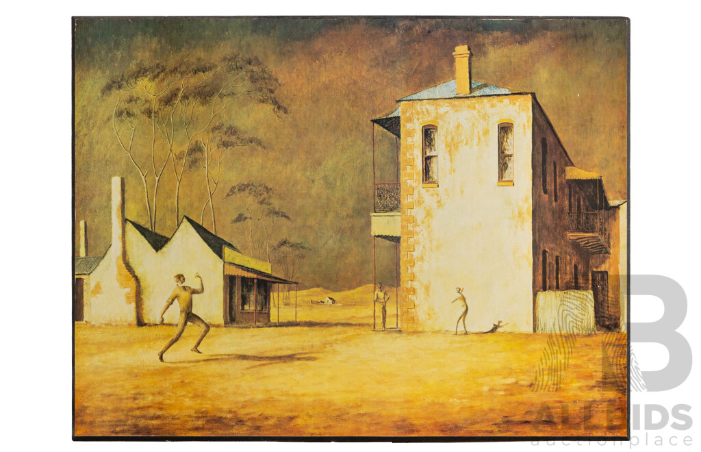 Sir Russell Drysdale, (20th Century, Australian, 1912-1981), The Cricketers, Reproduction Colour Canvas Print After 1948 Original Oil, 70H x 93W cm