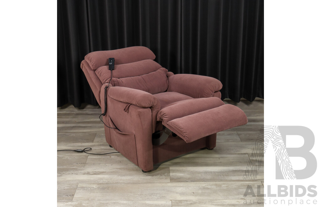 Brown Fabric Electric Recliner