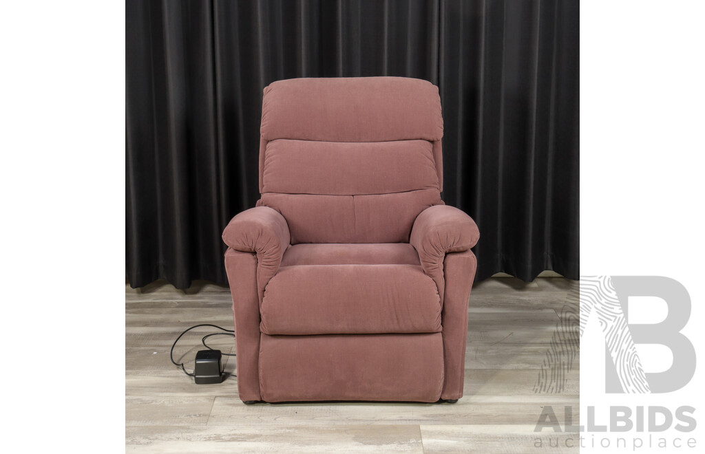 Brown Fabric Electric Recliner