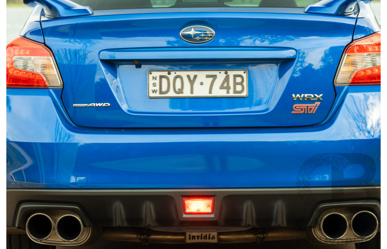 07/2017 Subaru WRX STI Premium (AWD) MY17 4D Sedan Lapis Blue Turbo 2.5L