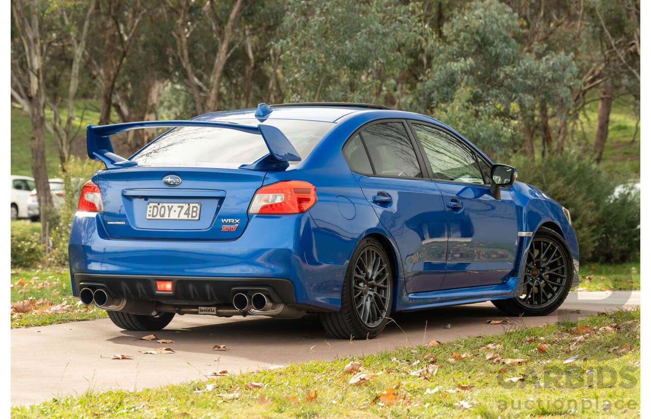 07/2017 Subaru WRX STI Premium (AWD) MY17 4D Sedan Lapis Blue Turbo 2.5L