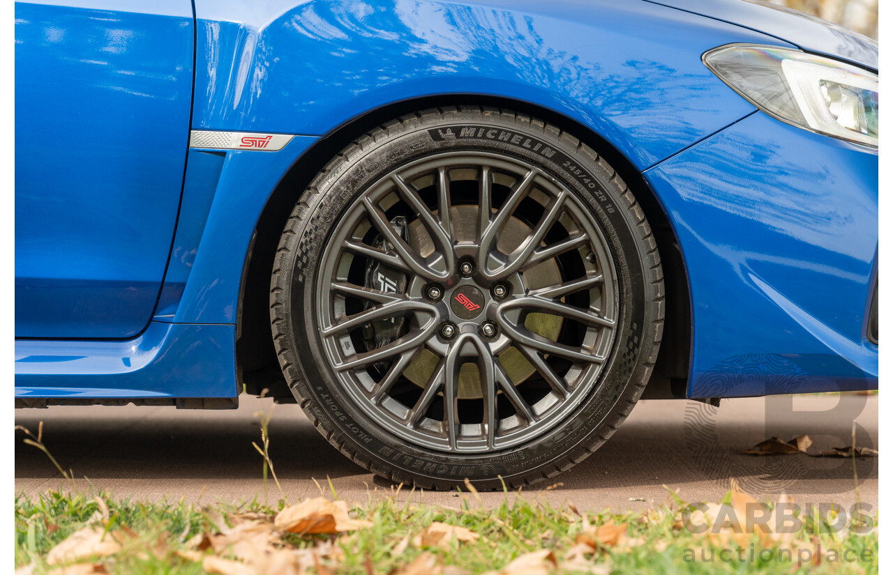 07/2017 Subaru WRX STI Premium (AWD) MY17 4D Sedan Lapis Blue Turbo 2.5L