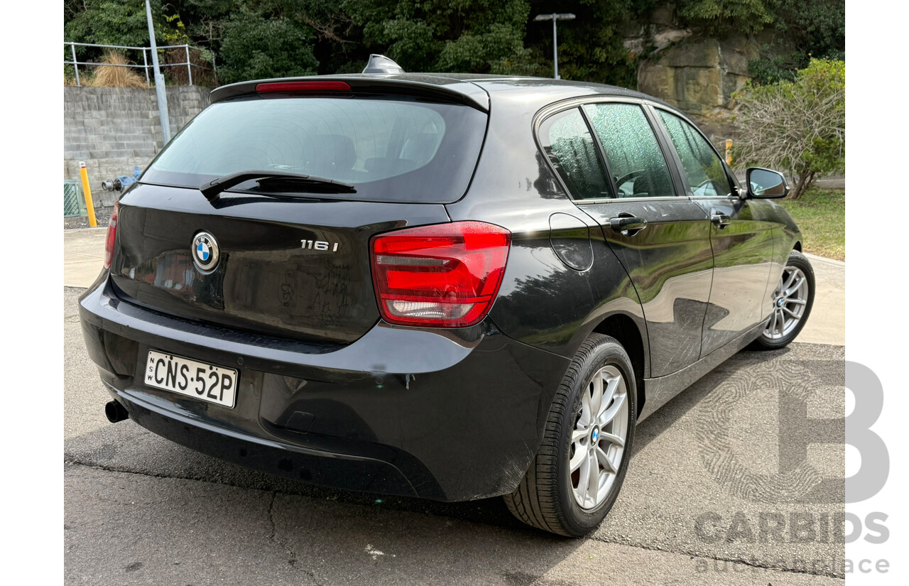 05/2013 Bmw 1 16i RWD F20 5D Hatchback Black 1.6L