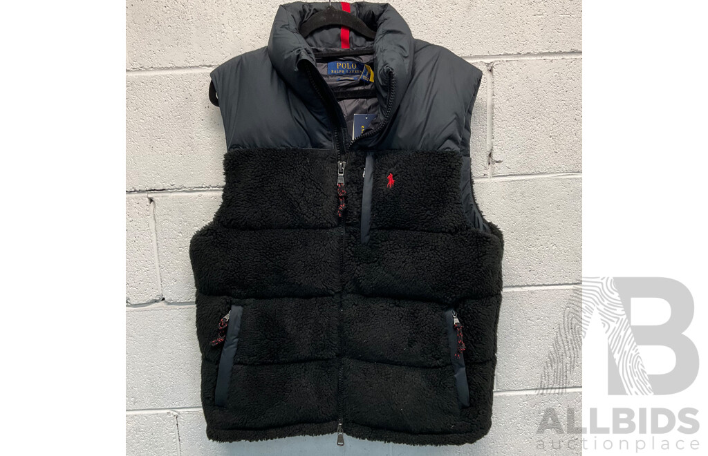 The Gorham Hybrid Down Vest Black  (S)  Branded Polo Ralph Lauren