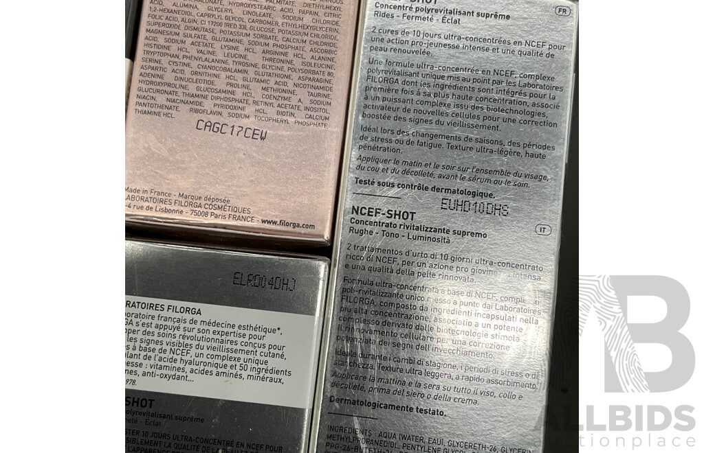 FILORGA NCEF-Reverse and Hydra-Hyal Skincare Anti-aging and Hydration Products - Lot of 12