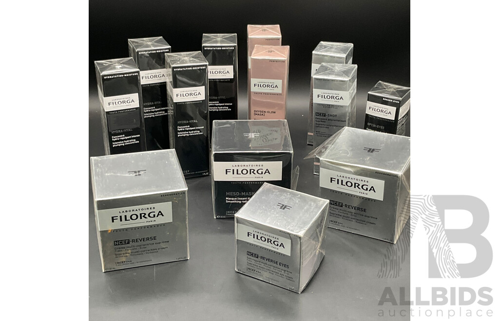FILORGA NCEF-Reverse and Hydra-Hyal Skincare Anti-aging and Hydration Products - Lot of 13