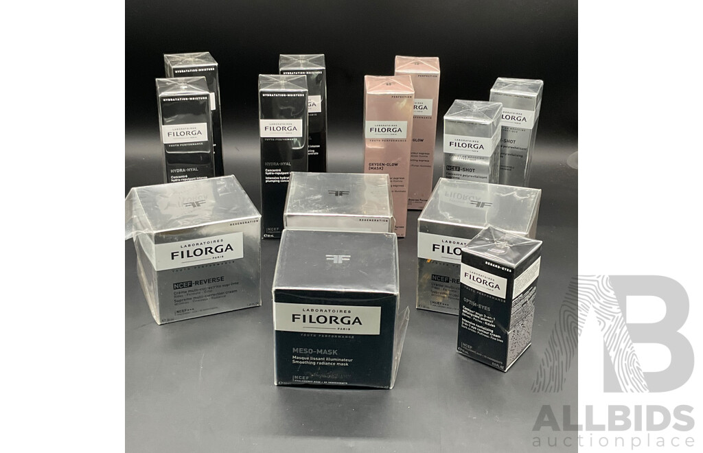 FILORGA NCEF-Reverse and Hydra-Hyal Skincare Anti-aging and Hydration Products - Lot of 13