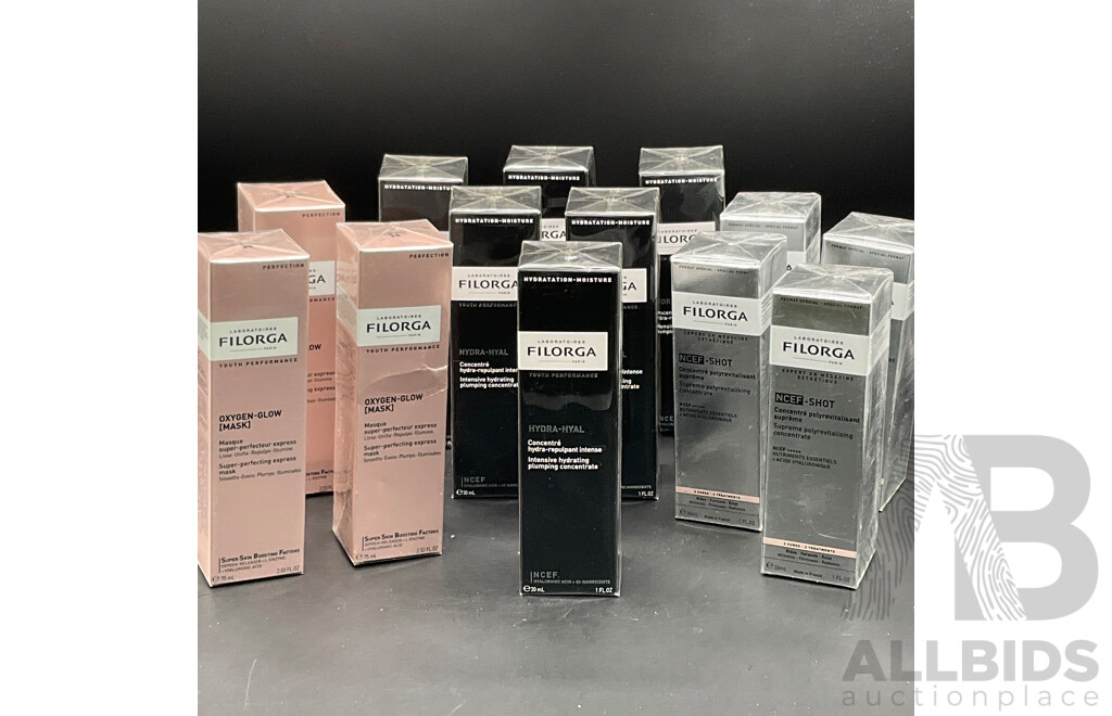 FILORGA NCEF-Reverse and Hydra-Hyal Skincare Anti-aging and Hydration Products - Lot of 13