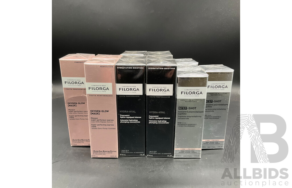 FILORGA NCEF-Reverse and Hydra-Hyal Skincare Anti-aging and Hydration Products - Lot of 13