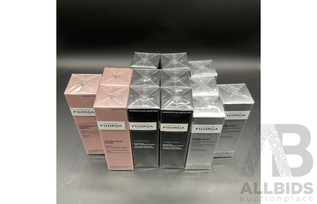 FILORGA NCEF-Reverse and Hydra-Hyal Skincare Anti-aging and Hydration Products - Lot of 13