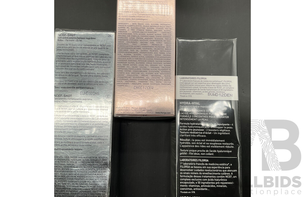 FILORGA NCEF-Reverse and Hydra-Hyal Skincare Anti-aging and Hydration Products - Lot of 13