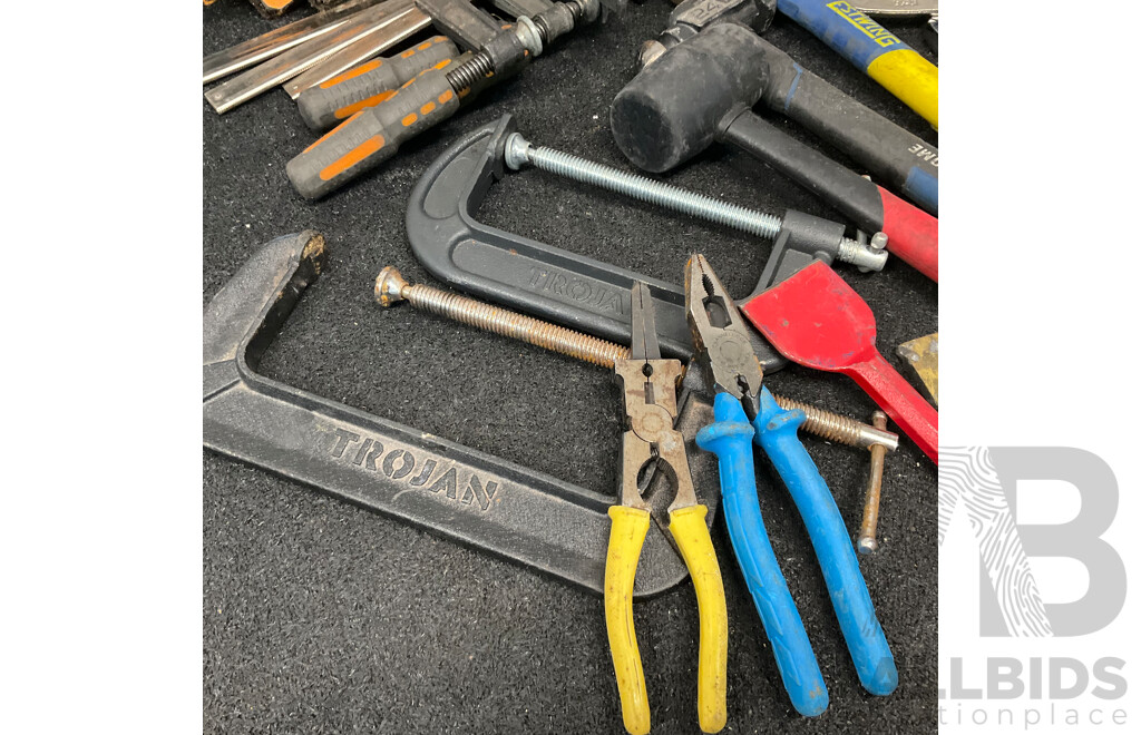 Assorted Welding Tools and DeWALT Tool Bag