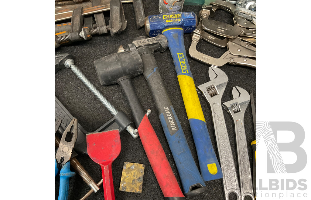Assorted Welding Tools and DeWALT Tool Bag