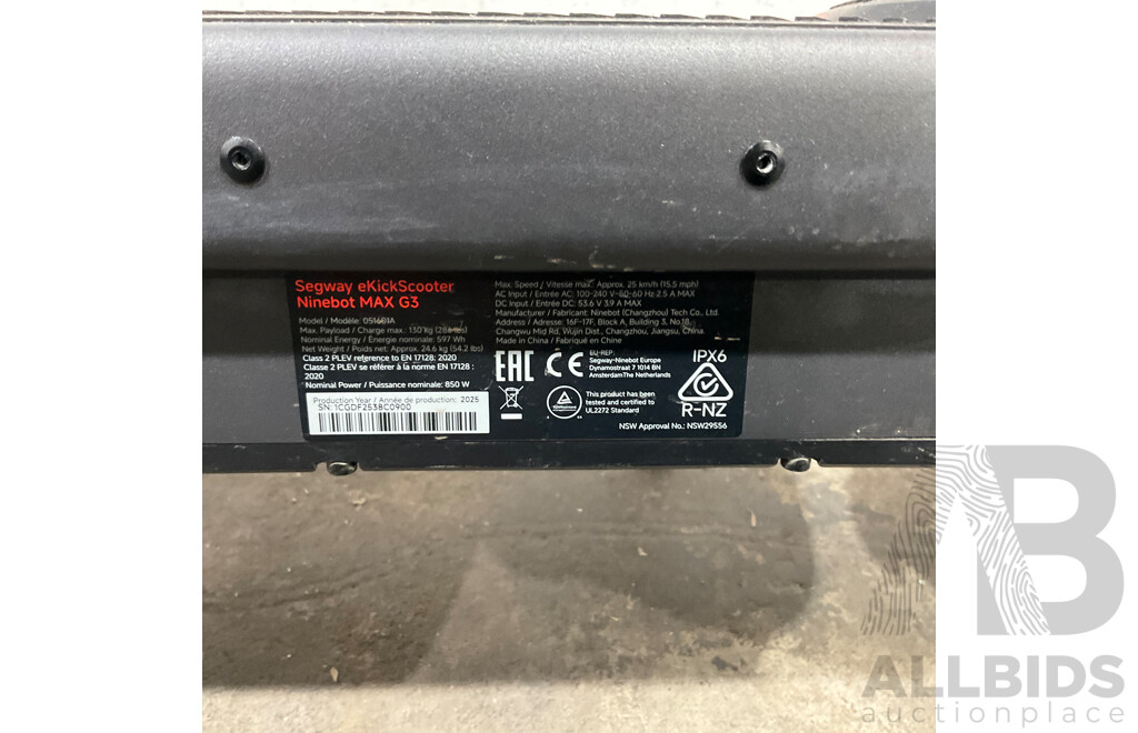 Segway EKick Scooter Ninebot MAX G3