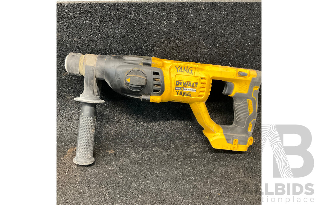 DeWALT 18V Brushless Rotary Hammer Drill (DCH033) - Skin Only and DeWALT TSTAK Tool Storage Box with Drill Bits