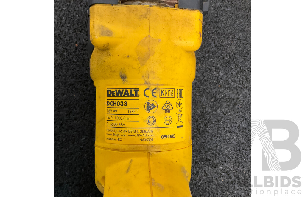 DeWALT 18V Brushless Rotary Hammer Drill (DCH033) - Skin Only and DeWALT TSTAK Tool Storage Box with Drill Bits