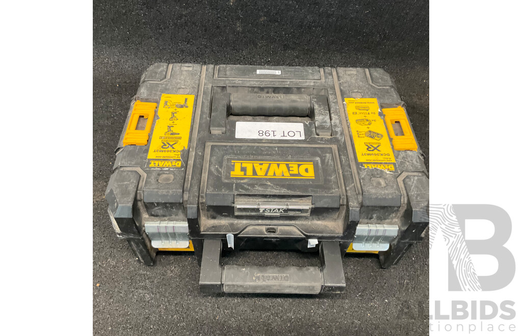DeWALT 18V Brushless Rotary Hammer Drill (DCH033) - Skin Only and DeWALT TSTAK Tool Storage Box with Drill Bits