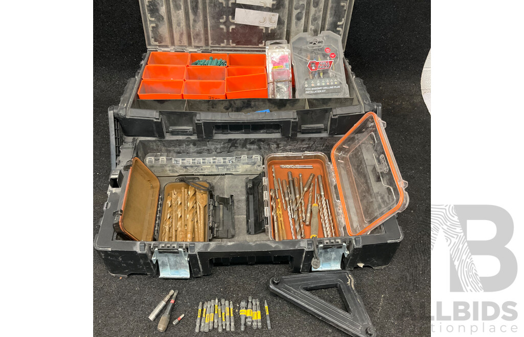 TACTIX Cantilever Toolbox with Drill Bitts and Others