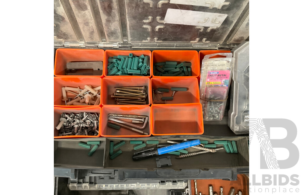 TACTIX Cantilever Toolbox with Drill Bitts and Others