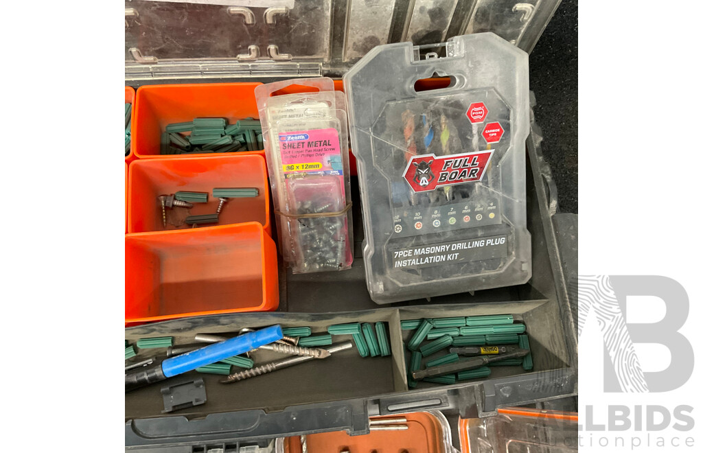 TACTIX Cantilever Toolbox with Drill Bitts and Others