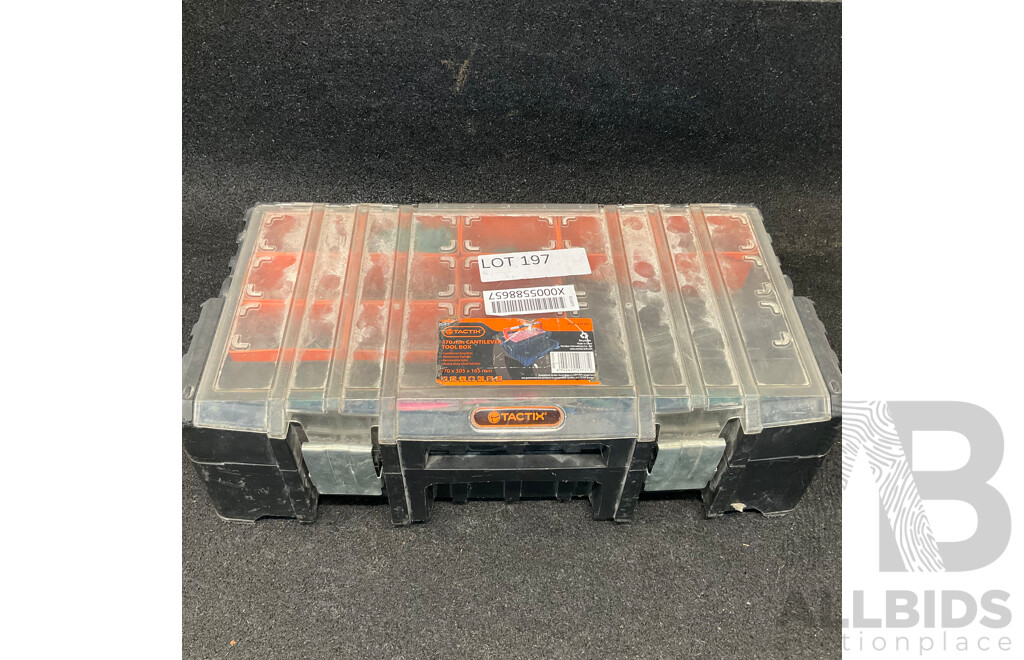 TACTIX Cantilever Toolbox with Drill Bitts and Others