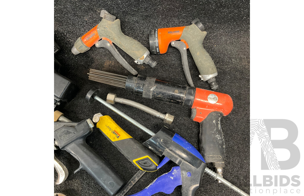 Assorted Hand Tools, Air Blast Guns, Compressed Air Needle Scaler and Others