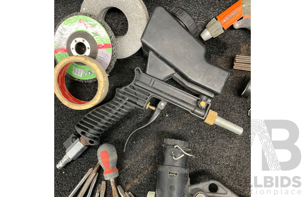 Assorted Hand Tools, Air Blast Guns, Compressed Air Needle Scaler and Others