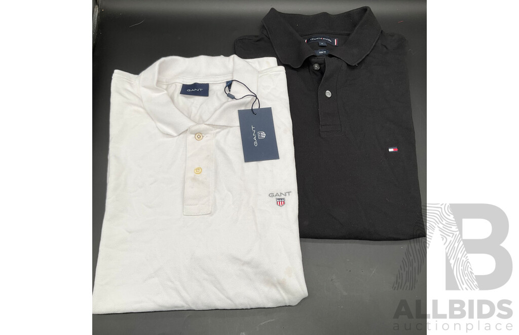 GANT Polo Shirt (L), TOMMY HILFIGER Polo Shirt (M)  - Lot of 2