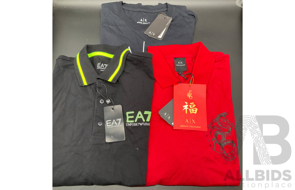 ARMANI EXCHANGE - Men's Polo Shirts and T-Shirt (S) - Lot of 3