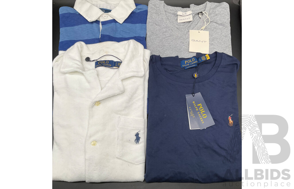 POLO RALPH LAUREN - Men's Polo Shirts (S) and T-Shirt , GANT T-Shirt (S) - Lot of 4