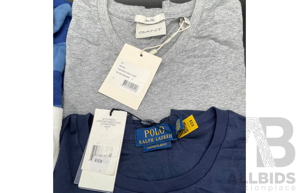 POLO RALPH LAUREN - Men's Polo Shirts (S) and T-Shirt , GANT T-Shirt (S) - Lot of 4