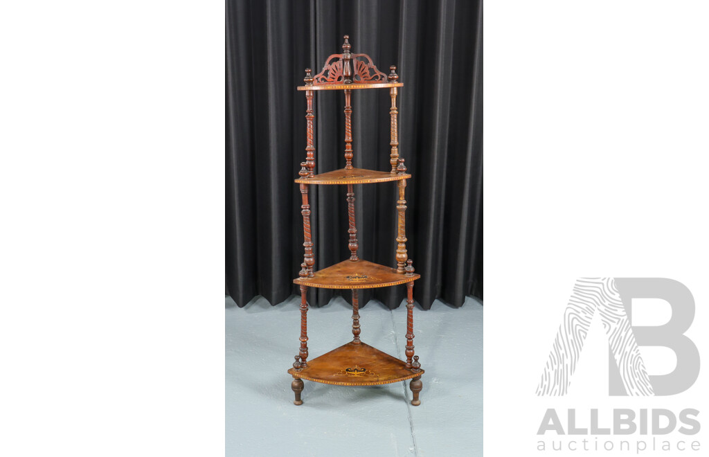 Victorian Inlaid Four Tier What-Not