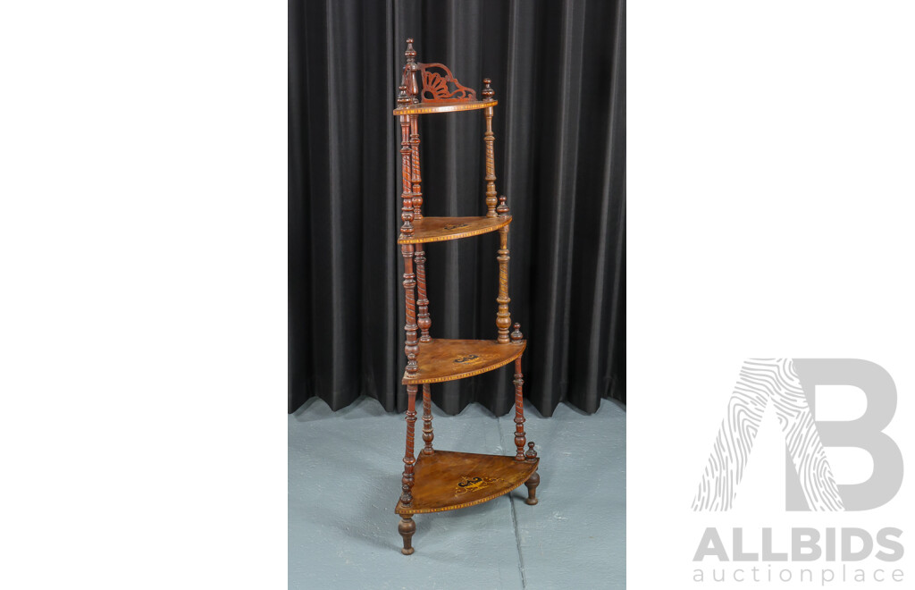 Victorian Inlaid Four Tier What-Not