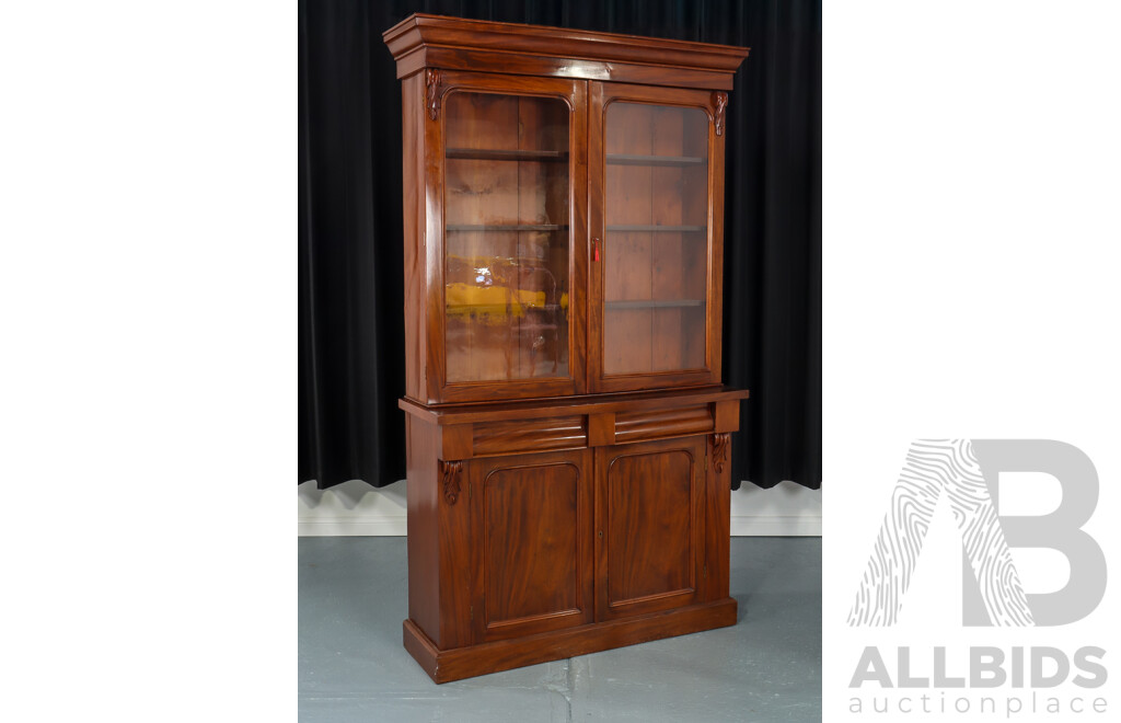Victorian Cedar Two Piece Bookcase