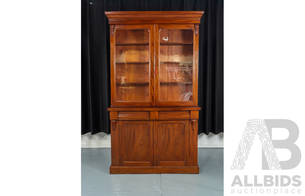 Victorian Cedar Two Piece Bookcase